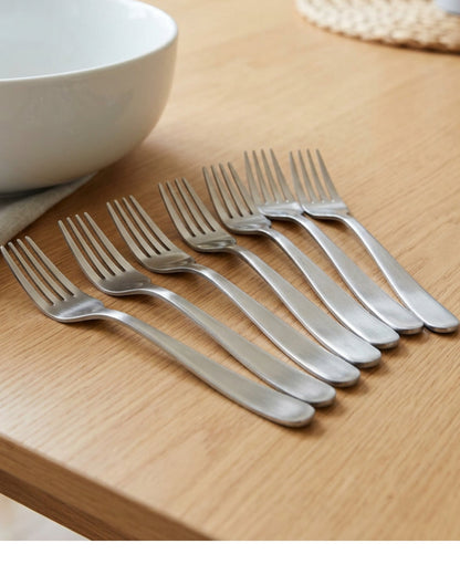 Smsco Satin Stainless Steel Salad Forks Set of 8 18 cm - Lifestyle view
